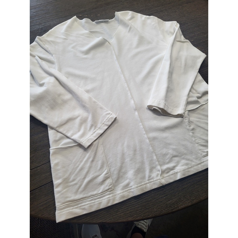Bryn‎ Walker Sunday Shirt Womens Medium White Long Sleeve Pockets Oversized USA - Picture 3 of 7